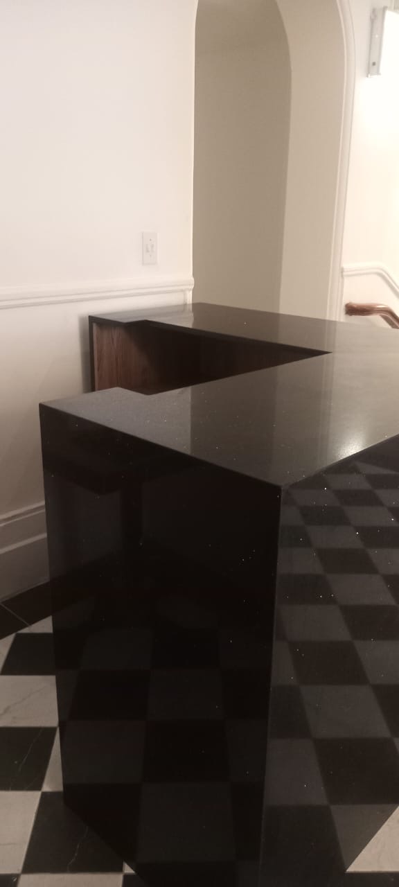 Black granite counter